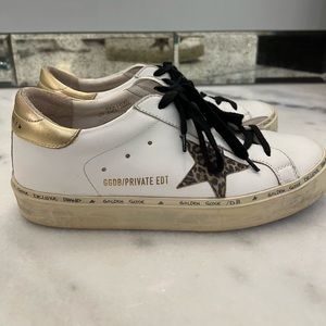 GOLDEN GOOSE Hi Star sneakers cheetah star & gold heel tab 39 (8.5) barely worn